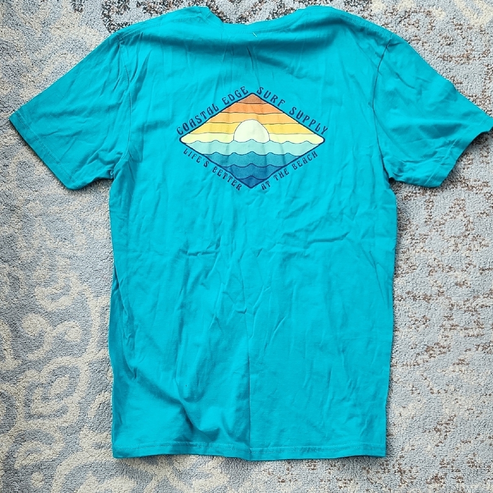 Coastal Edge Surf Supply Short Sleeve Tee Turquoise Medium
